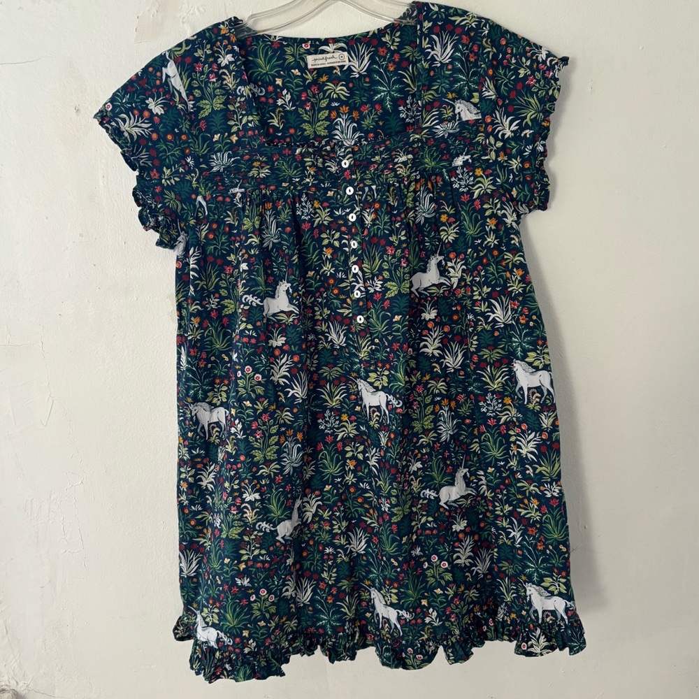 Printfresh Unicorn Garden Pintuck Nightgown - Size M